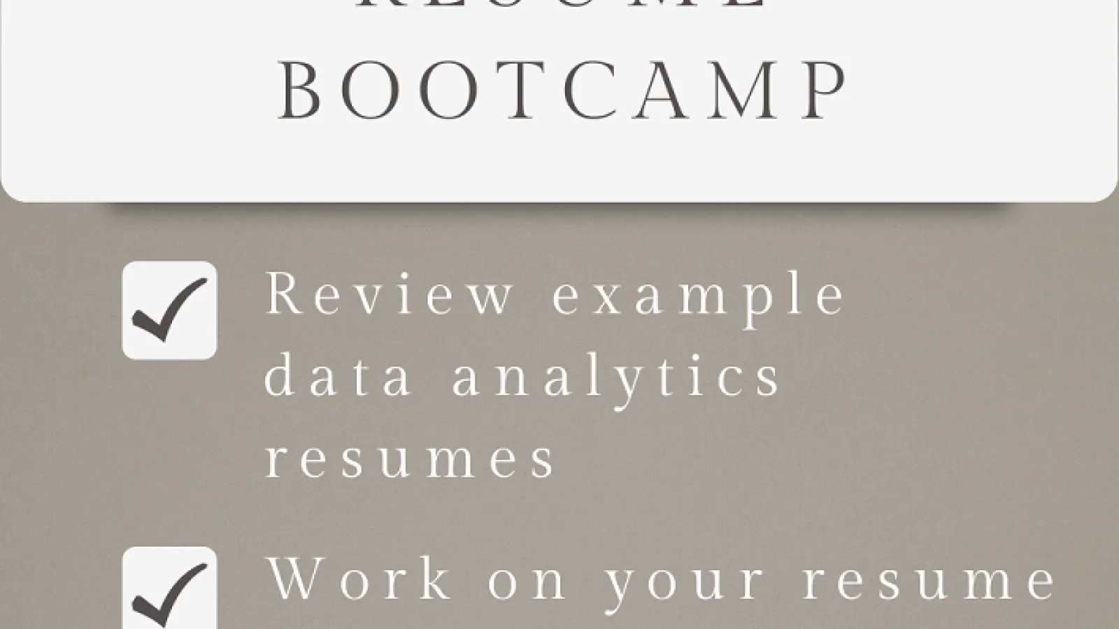 resume bootcamp for data analytics students